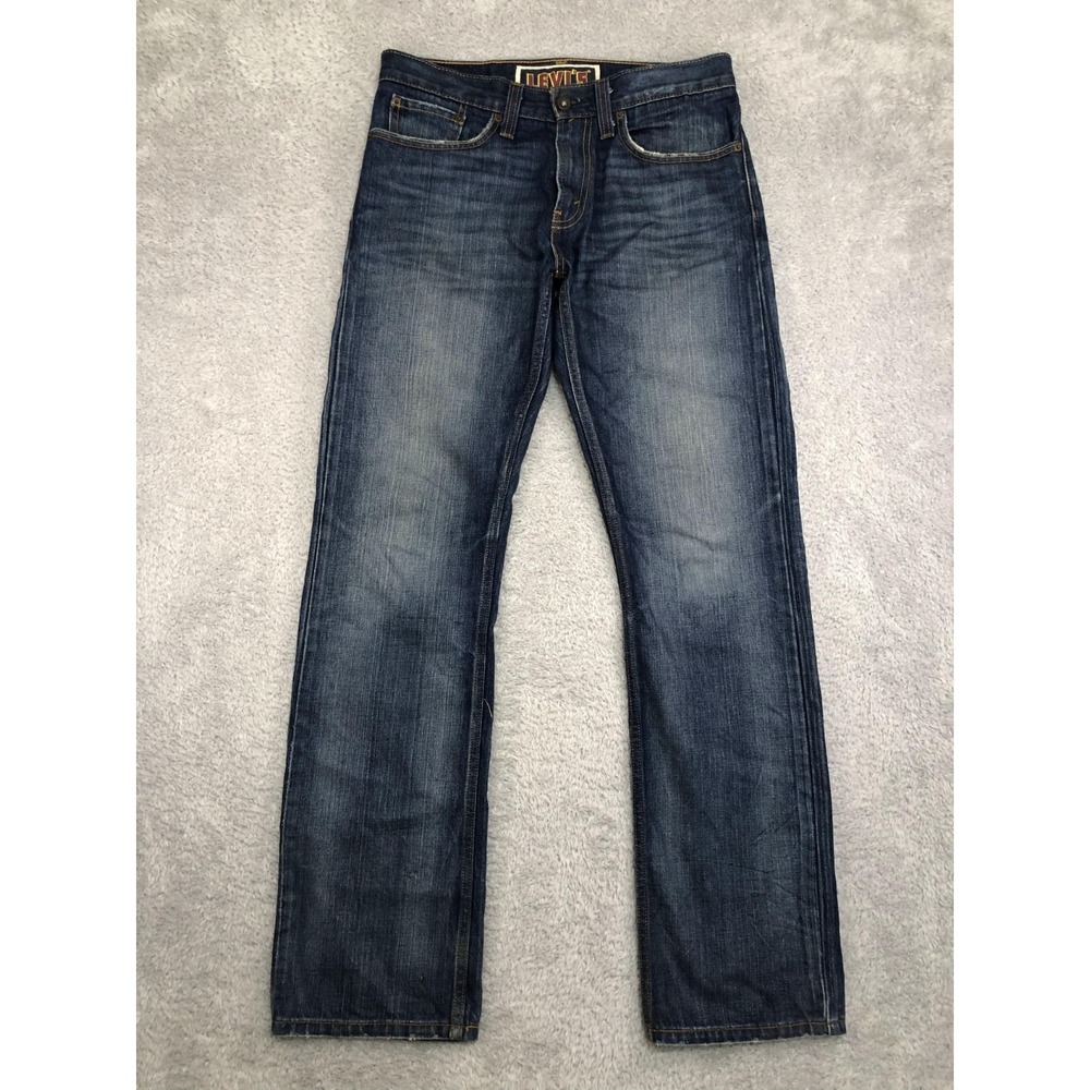 Levis 514 Jeans Mens 33x34 (Tag 31x32) Blue Slim Straight Distressed